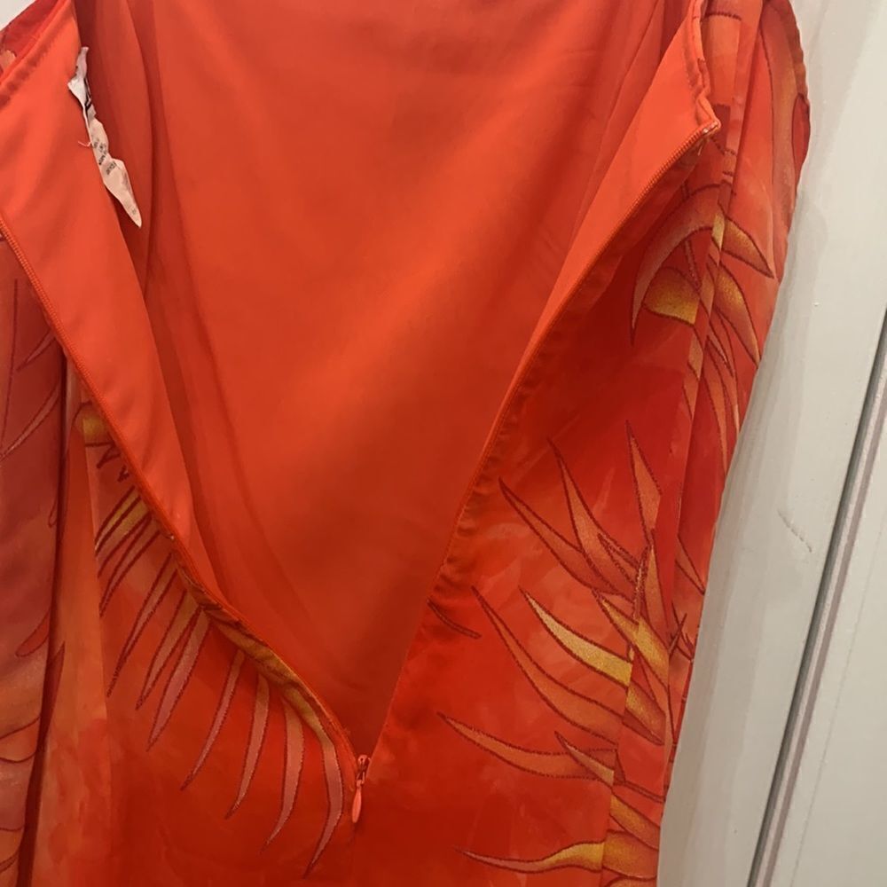 Robbie Bee Sz 10 Square Neck Sleeveless Ruffled Hem Fully Lined Tropical Dress - Picture 8 of 10